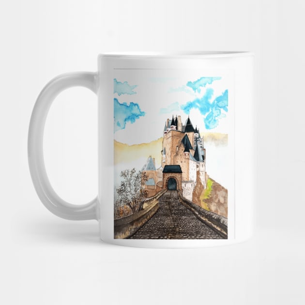 Berg Eltz Castle watercolor painting by RedDragon_Watercolors